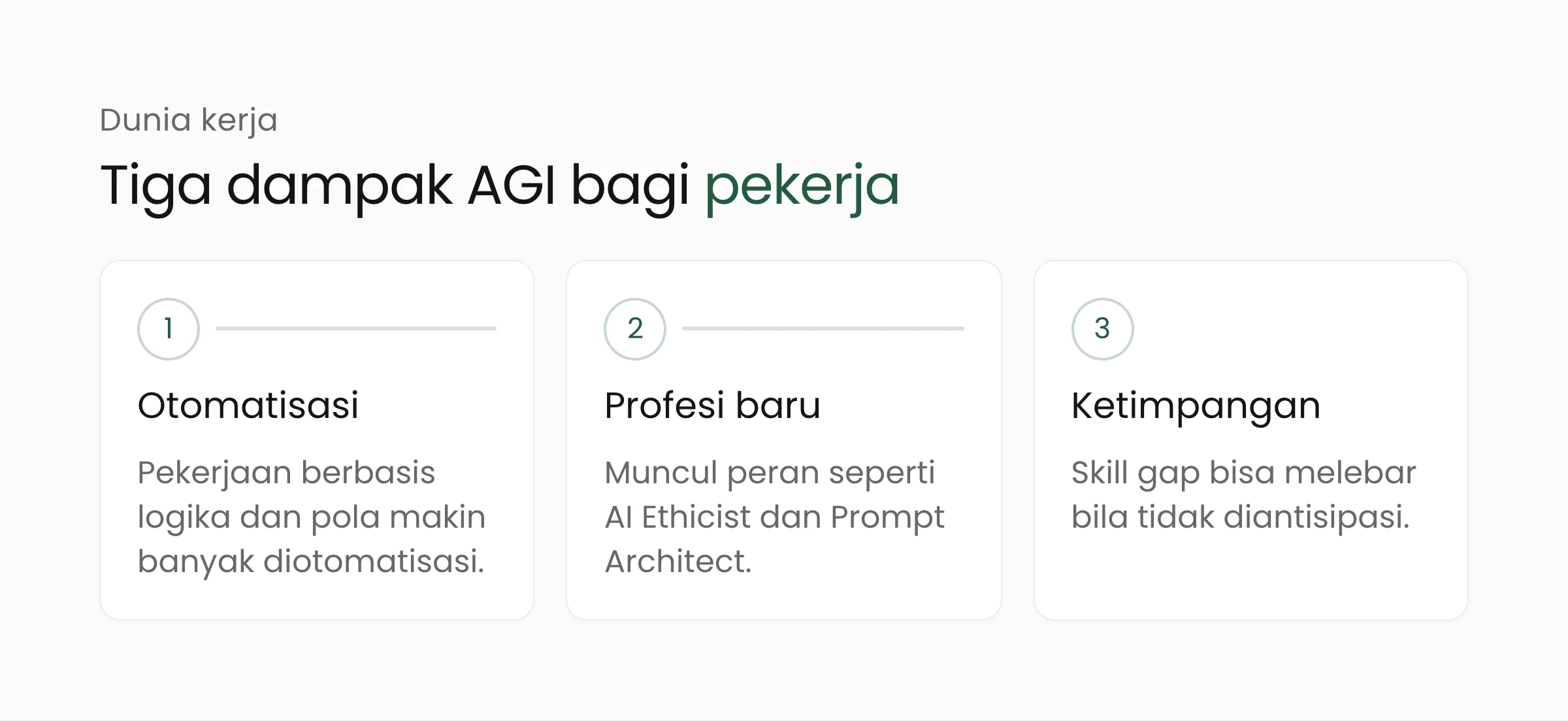 Tiga dampak AGI bagi dunia kerja: otomatisasi, profesi baru, dan ketimpangan
