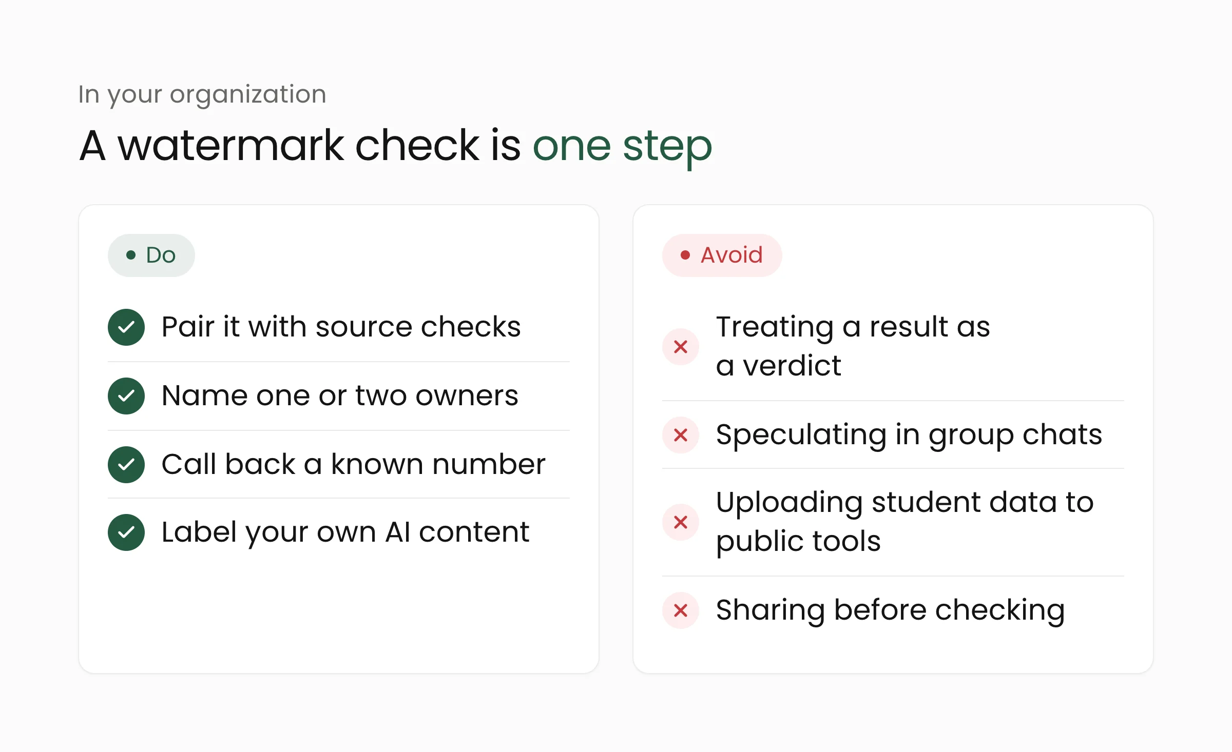 What to do and what to avoid when checking AI-generated content in an organization